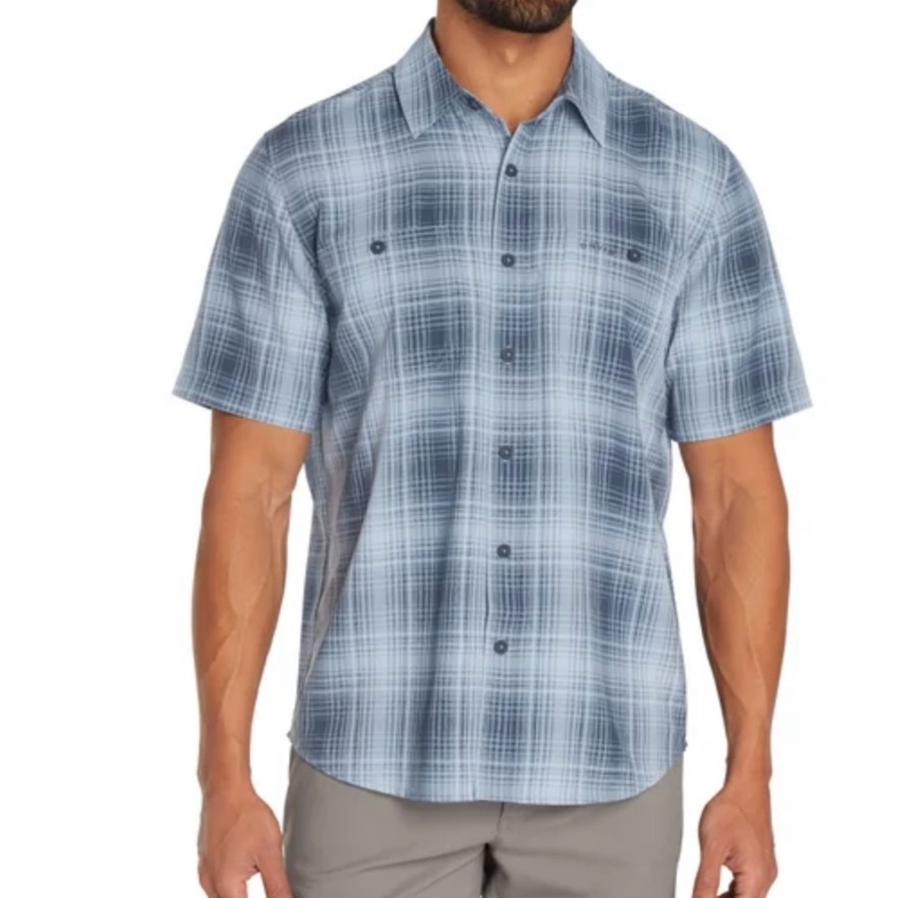 Orvis Blue Casual Button woven Shirt